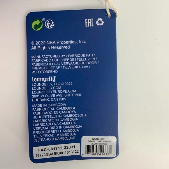 NEW! Loungefly NBA Philadelphia 76ers Debossed Logo Mini Backpack E12 - Picture 8 of 8